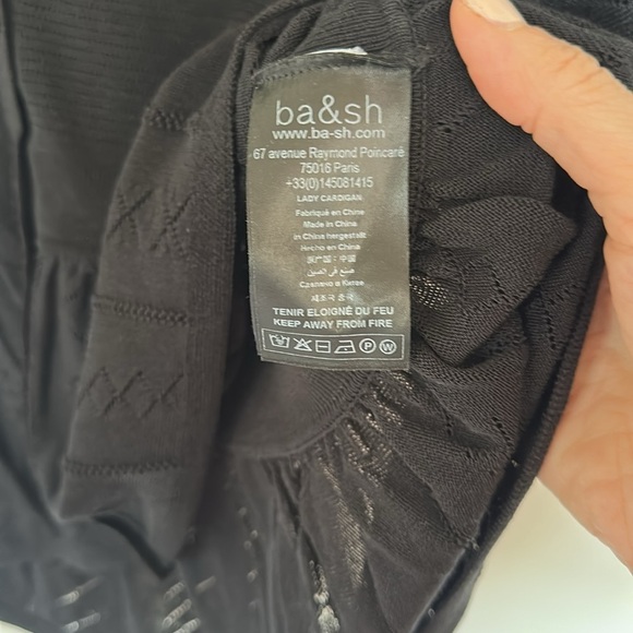 Ba&sh Acacio Pointelle Cardigan Blouse | Black | Size Medium | NWOT - Picture 12 of 14